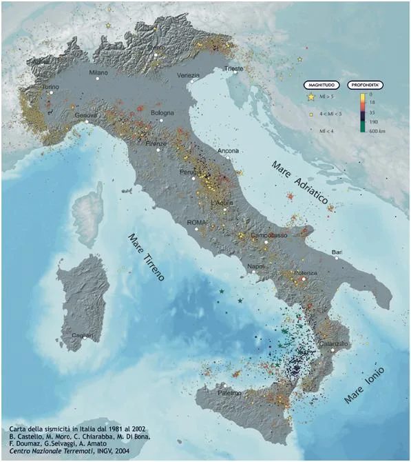 Mappa di Sentinet³ con la rete monitorata dell’Istituto